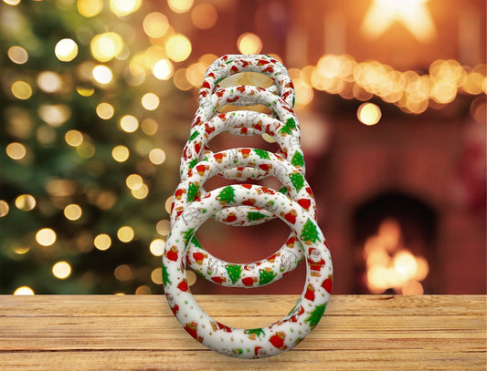 Christmas Printed 65mm Silicone Rings (Sold Individually)