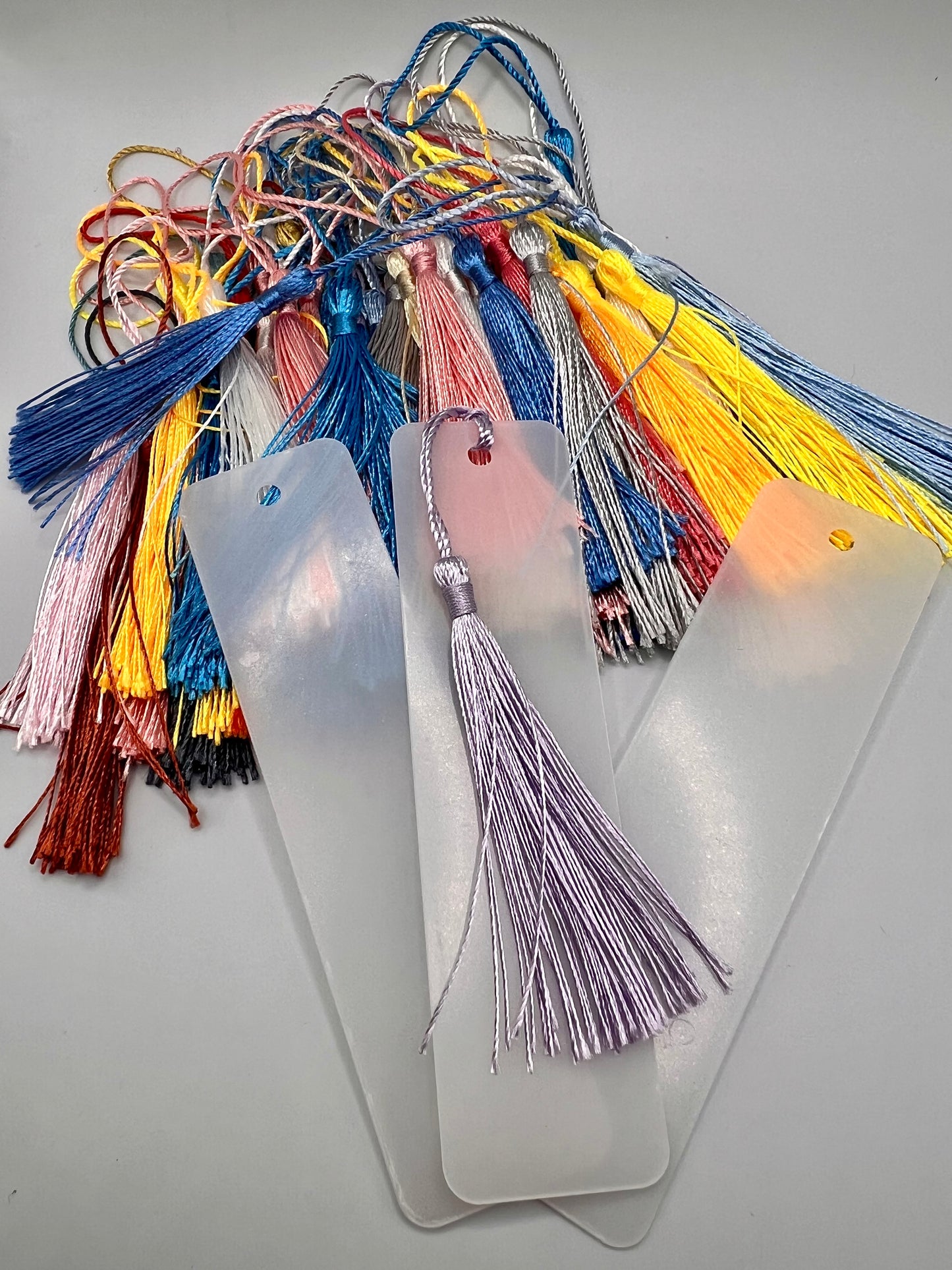 Clear Bookmarks With Tassel Bundle (Given at random - read description)