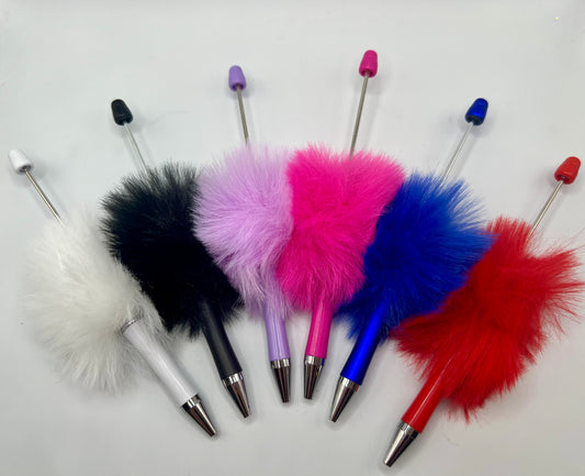 Fluffy Fluff Beadable Plastic Pens