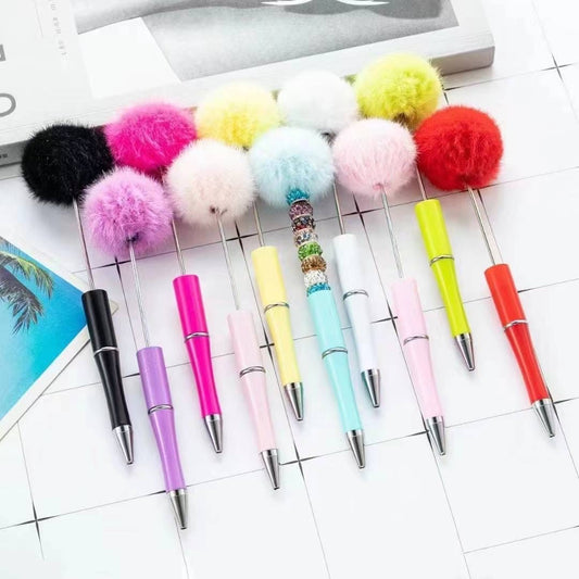 Pom Pom Beadable Plastic Pens